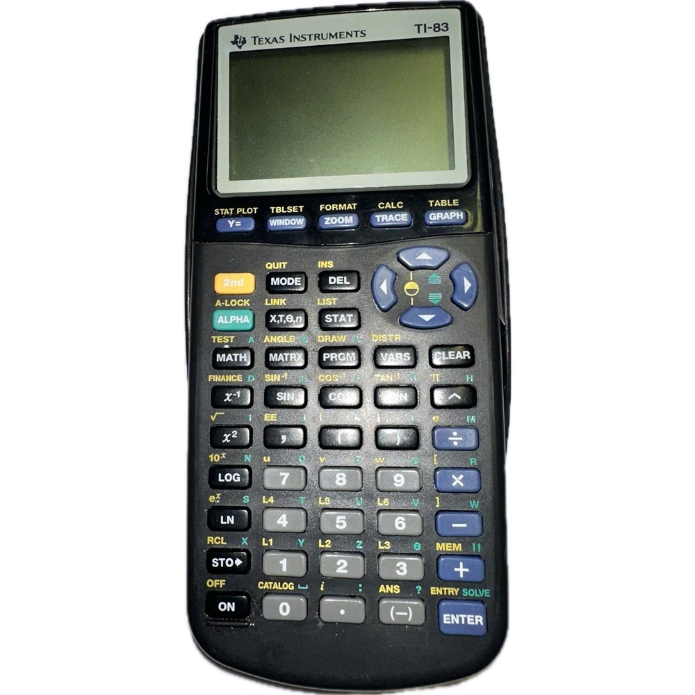 Texas Instruments TI-83 Graphing Calculator w/‎ Slip Cover Tested Works